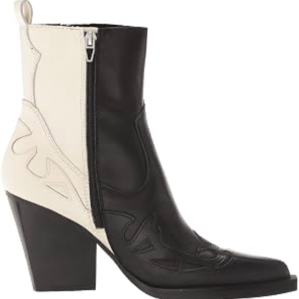 Dolce Vita Ransom Boots Western Colorblock Booties Luxury Leather Heel Women's 6